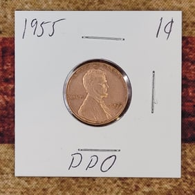 Rare Double Die 1955 Wheat Penny - High Grade