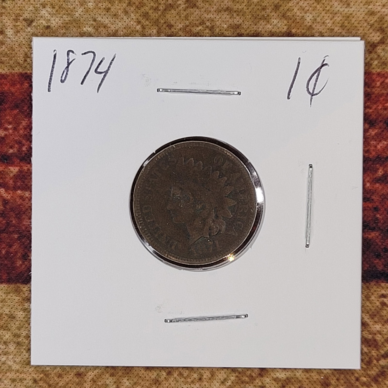 Very Nice Indian Head Penny 1874: Very Nice Indian Head Penny 1874See Pics for DetailsShipping with USPS. We combine shipping for multiple lots.
