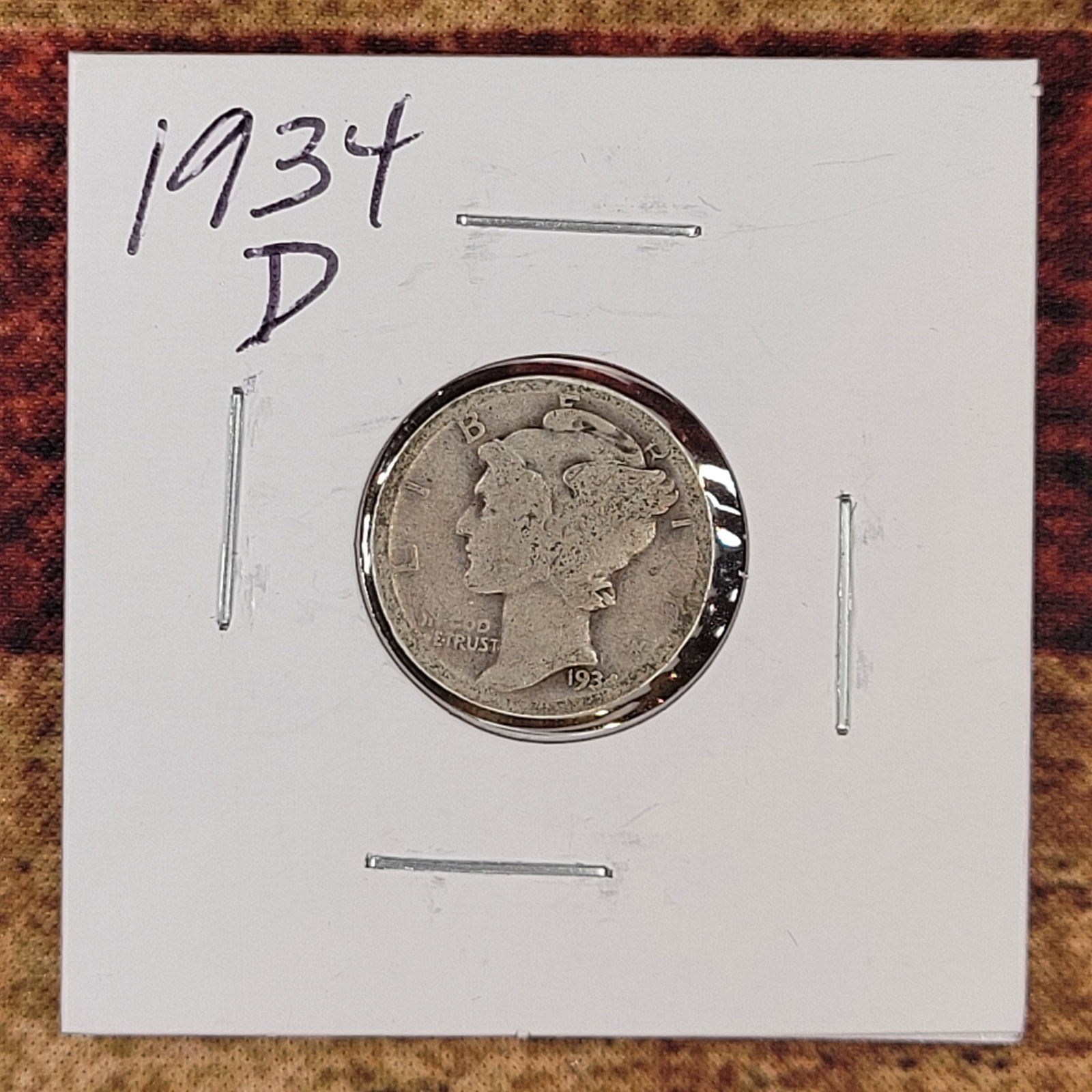 Nice Old Silver Mercury Dime 1934-D (1 of 2)