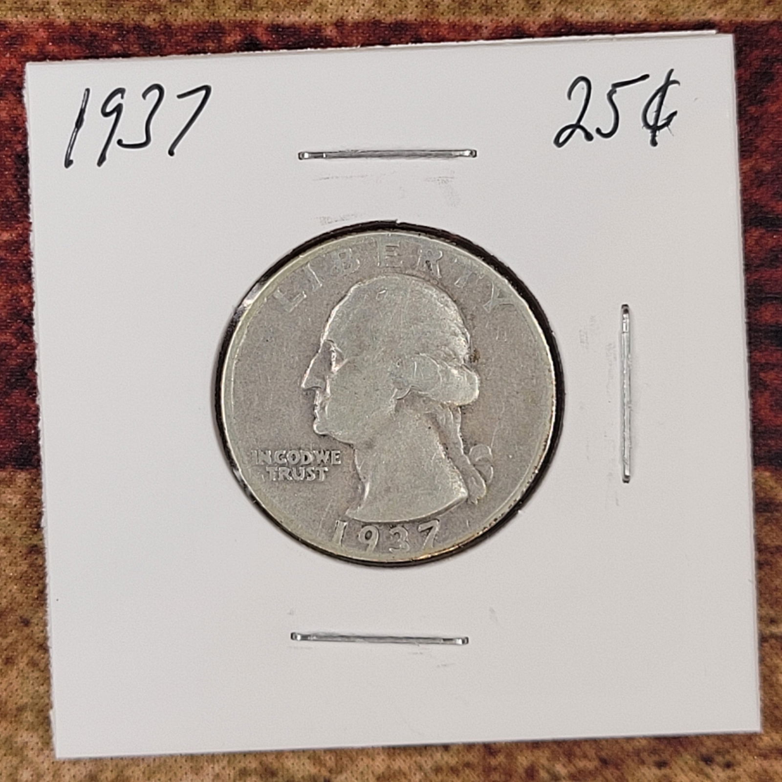 Very Nice Silver Washington Quarter 1937 (1 of 2)