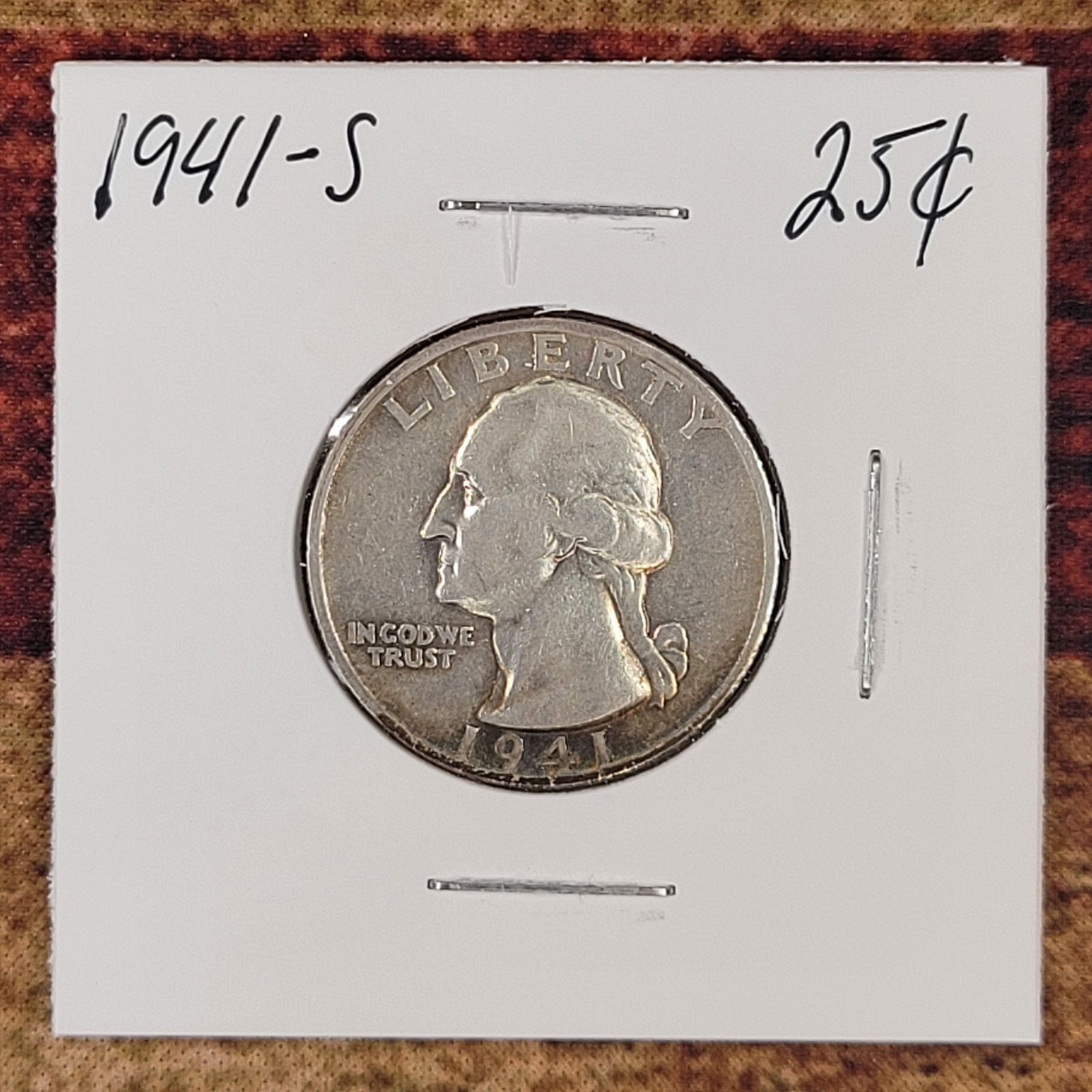 Very Nice Silver Washington Quarter 1941-S (1 of 2)
