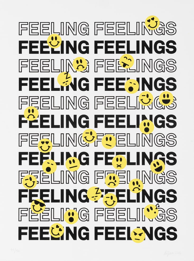 Range of Emoji- Facebook HQ: This rare internal-use poster was produced by Facebook's Analog Research Lab in the early 2010s, reflecting the company's creative energy and values during that time. Designed for display in Facebook