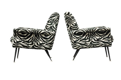 Pair of French Lounge Chairs in New Upholstery