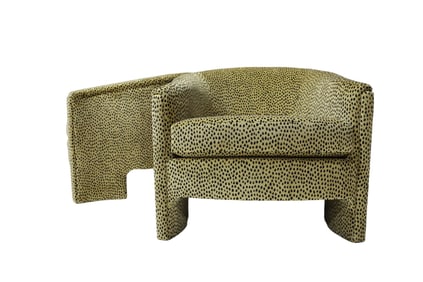 Pair of Vladimir Kagan Style Tub Chairs in Cheetah Print Velvet