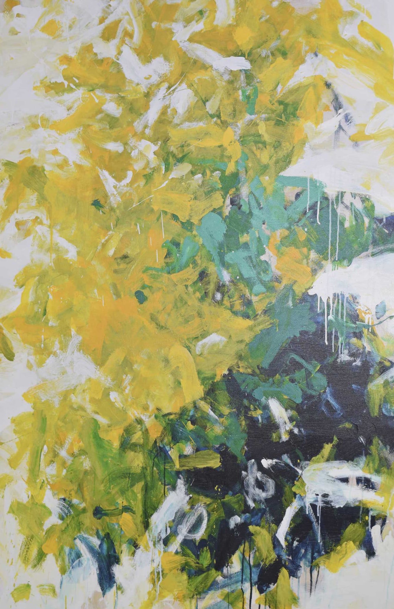 Joan Mitchell Style Colorful Art: If you like Joan Mitchell art but are priced out of budget, this is a great looking piece for you. Beautifully executed, colorful art in a white frame, this piece is perfect for adding a vibrant touch