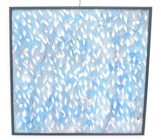 Harold McDonald Oil on Canvas, "Shatter" in Blue and White, dtd 1962