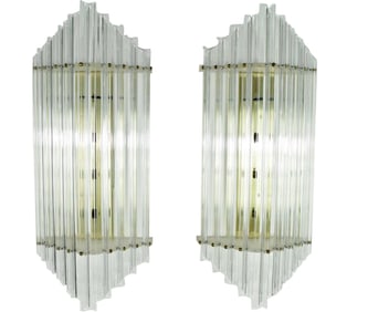 Very Large Mid-Century Lucite Sconces