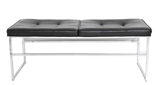 Bench in Chrome & Leather by Steelcase