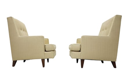 Pair of Dunbar High Back "Mr." Lounge Chairs by Edward Wormley