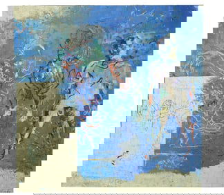 Monumental Josh Bayer Original Oil Painting on Canvas, "Done Sunset" 1997