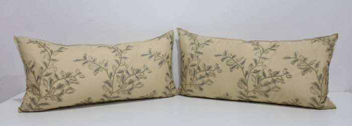 Pair of Tan Organza Pillows