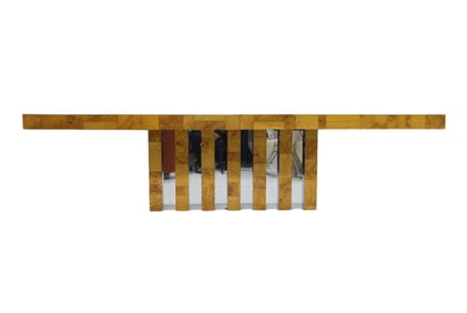 Paul Evans Burl Wood and Chrome Cityscape Dining Table