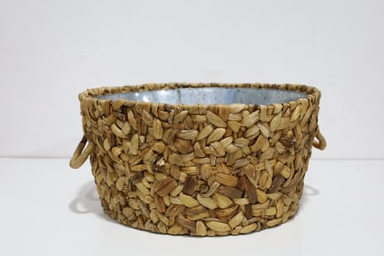 Large Woven Basket with Tin Insert