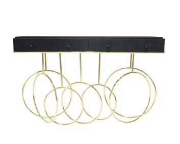Koket "Burlesque" Console in Brass and Leather