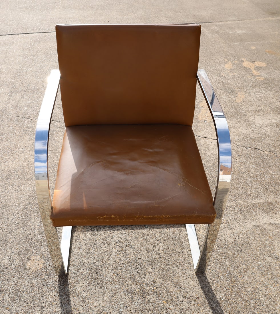 Set of 8 Brno Chairs by Mies van der Rohe for Knoll in Leather - 3