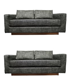 Pair of Edward Wormley for Dunbar Settees in Chenille