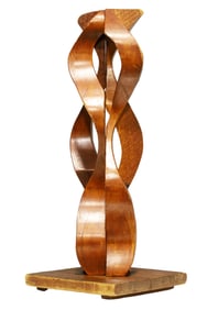 Large Organic Modern Wood Ribbon Sculpture