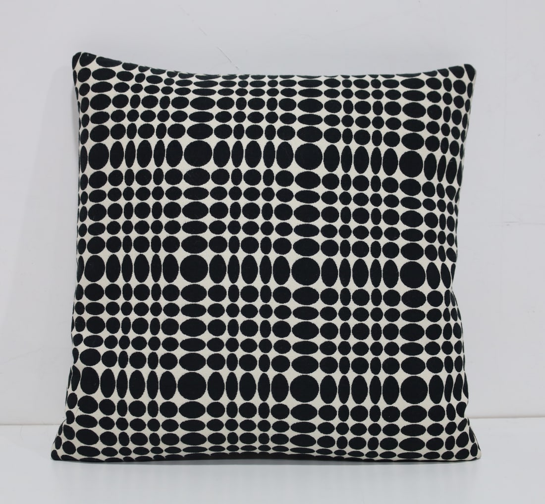 Unisol Pillow by Verner Panton Pillow: Black and white polk a dot pillow
