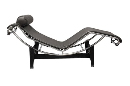 Charlotte Perriand for LeCorbusier LC4 Chaise Lounge by Cassina in Black