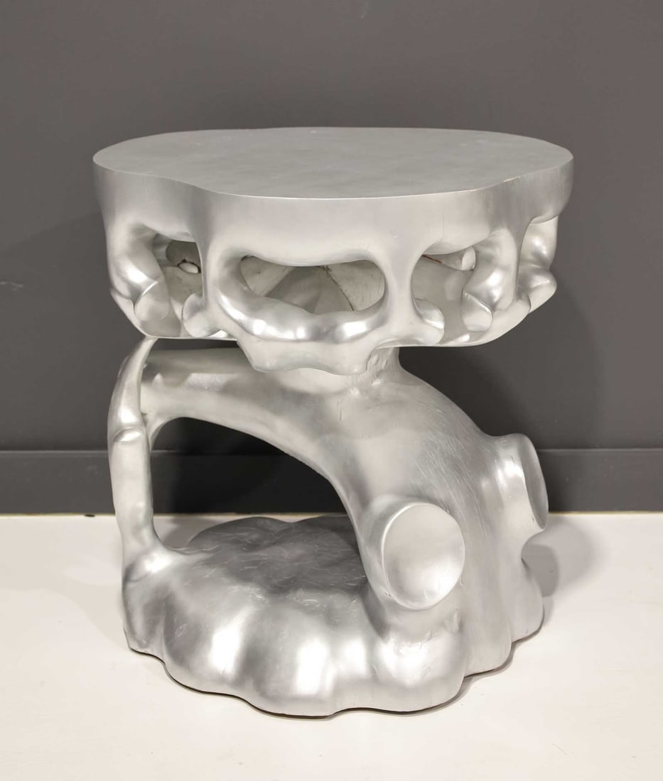 Scala Luxury Silver Leaf Truffle Trunk Side Table - 2