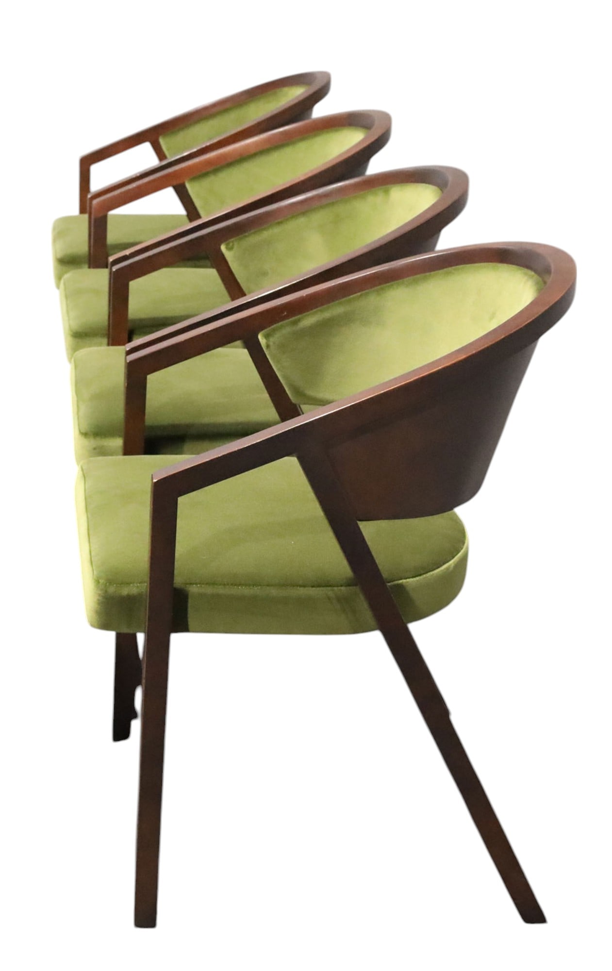 Peter Shelton and Lee Mindel Set of Four 'Shelton Mindel" Dining Chairs: Peter Shelton and Lee Mindel removed mass, tweaked proportions and simplified lines to reinterpret the traditional banker's chair, creating a contemporary chair that echoes the stance and stature of a