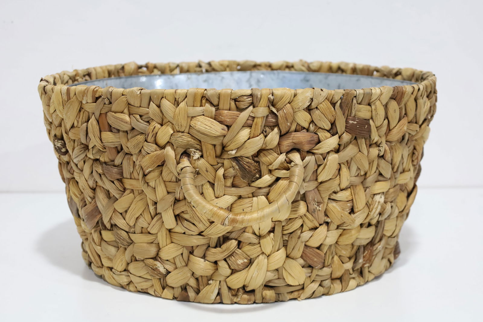 Large Woven Basket with Tin Insert - 4