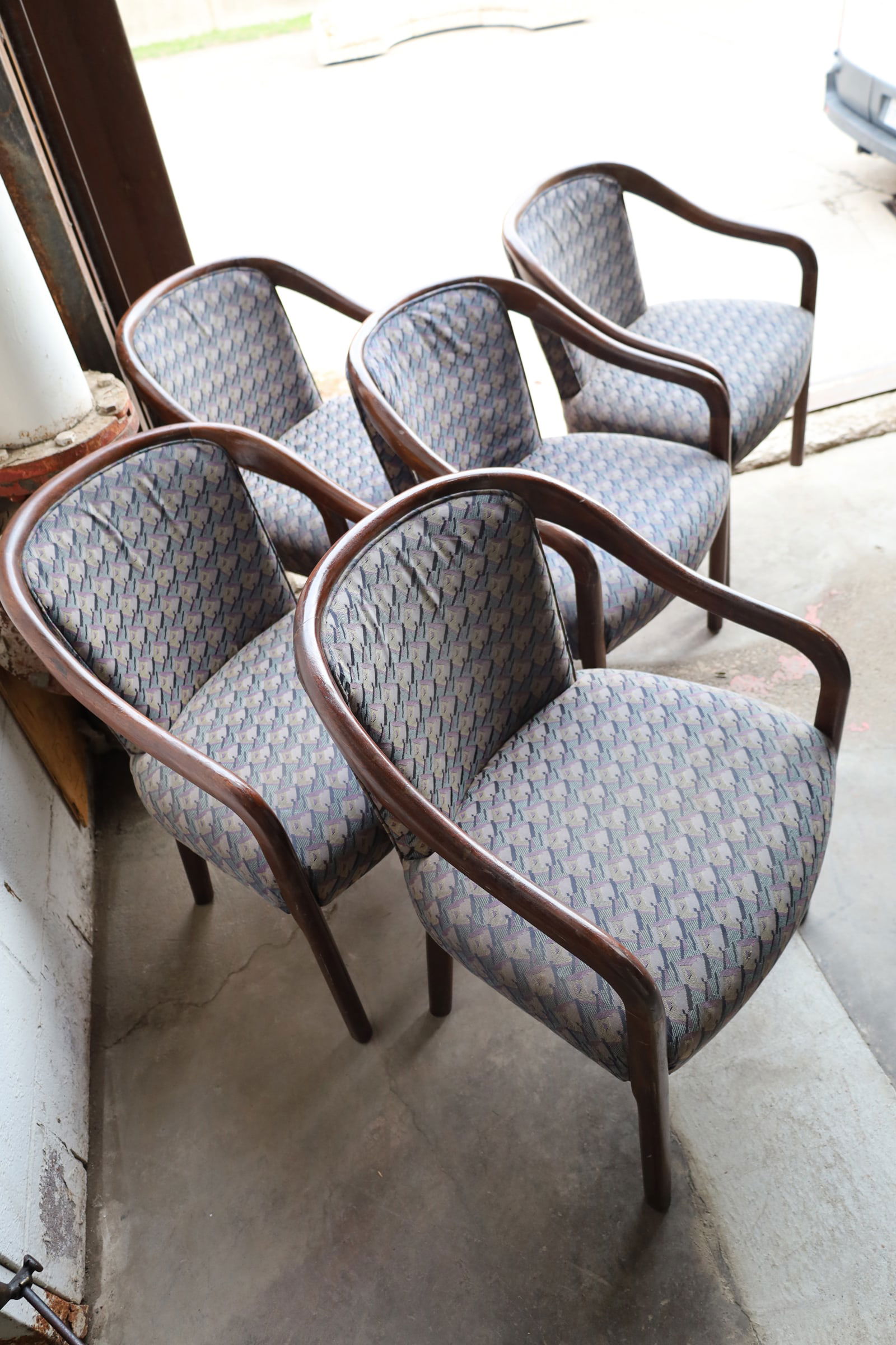 Ward Bennet Style Chairs: Mid-century modern bentwood lounge/side chair in the style of Ward Bennett. Features a beautifully curved bentwood form with a solid wood frame, showcasing the refined, architectural lines associated