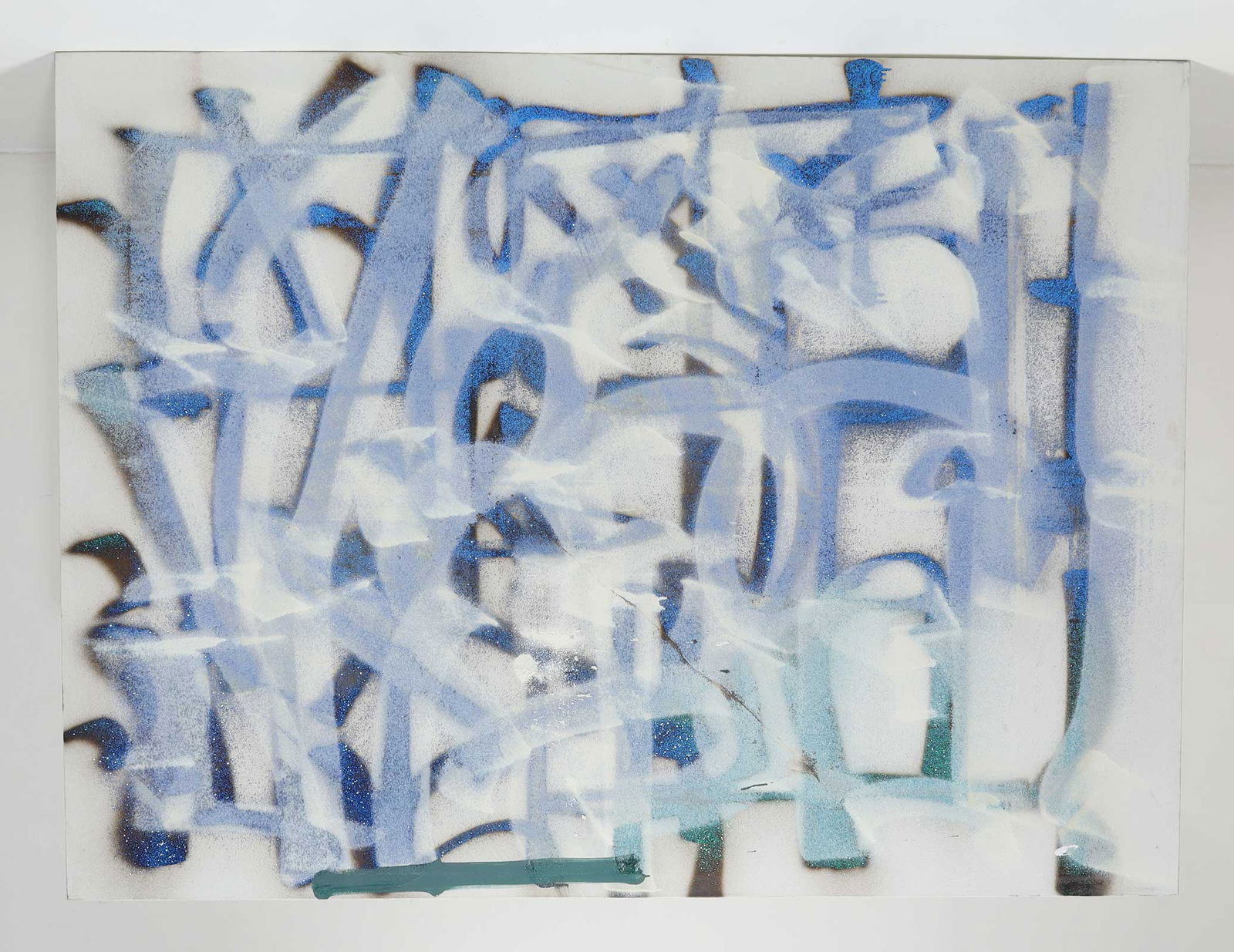 RETNA (b. 1979). Untitled. Acrylic, spray paint, and glitter on canvas. 96 x 72: RETNA (Marquis Lewis) is an American graffiti artist whose work has been featured in many successful ad campaigns for Nike, Louis Vuitton, and VistaJet. Born in Los Angeles, RETNA's work is