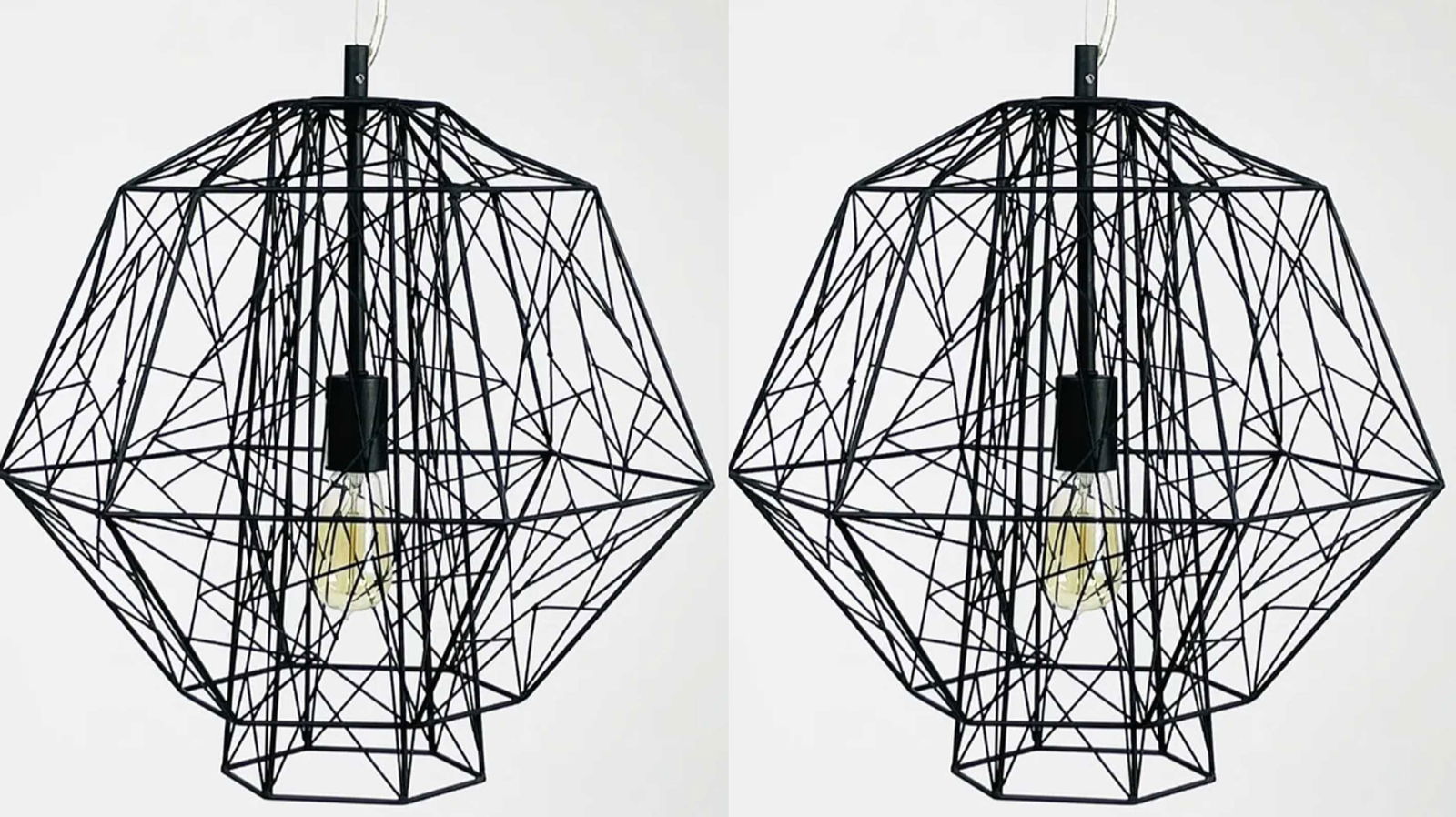 Wire Pendants: Great for over an island or table top. Industrial or modern style wire chandeliers Measurements: 45 inches high to the top of the canopy x 20 high (chandelier body only) x 19.50 inches wide x