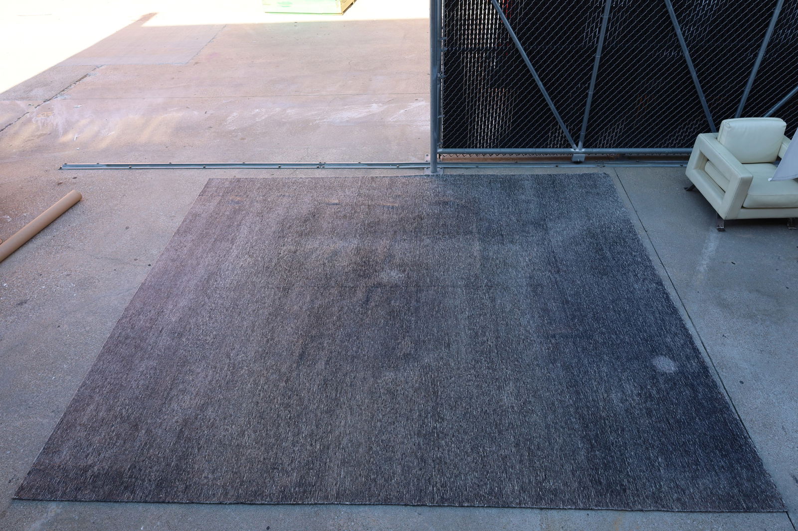 Gray Wool Textured Rug, Purchased at Stark Carpets: Beautiful textured gray, white, black, and white rug in wool