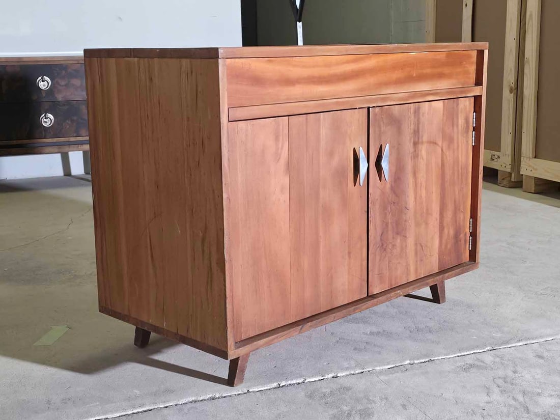 1960s Vintage Magazine Cabinet: Charming 1960s vintage magazine cabinet, featuring classic mid-century design and practical storage for magazines, books, or records. Its clean lines and compact form make it a versatile piece that