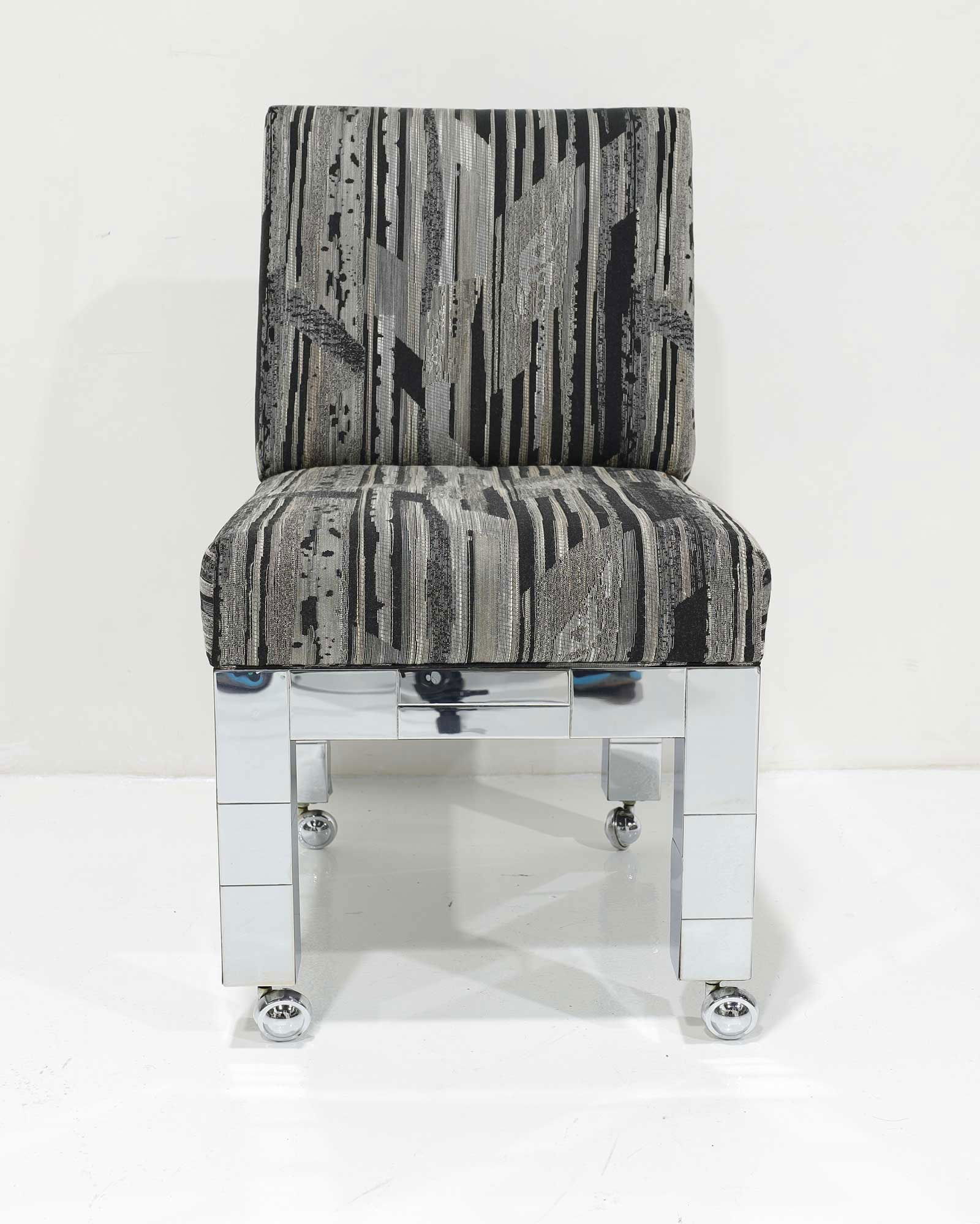 Set of Four Chrome Cityscape Dining Chairs by Paul Evans for Directional - 7