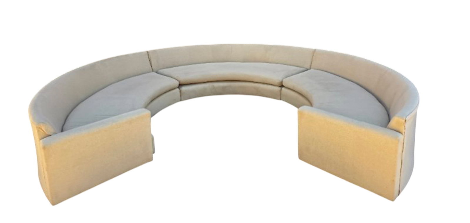 Milo Baughman Large Sem-Circle Sectional: Highly sought after Milo Baughman large semi-circle sofa. Introduced by Thayer Coggin in the 1970s as part of the Environment Collection designed by Milo Baughman. This design classic will take center
