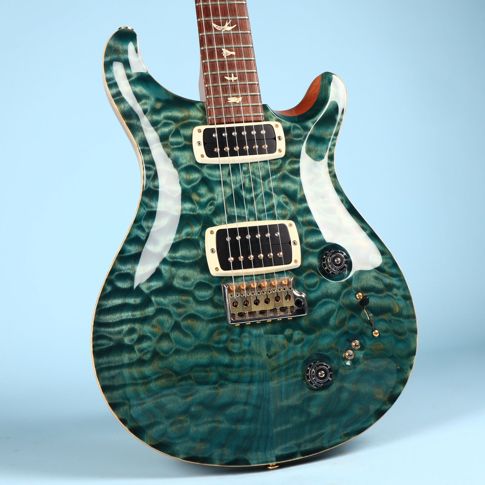 2013 PRS 408 Quilt 10 Top Blue Crab Blue Electric Guitar (1 of 20)