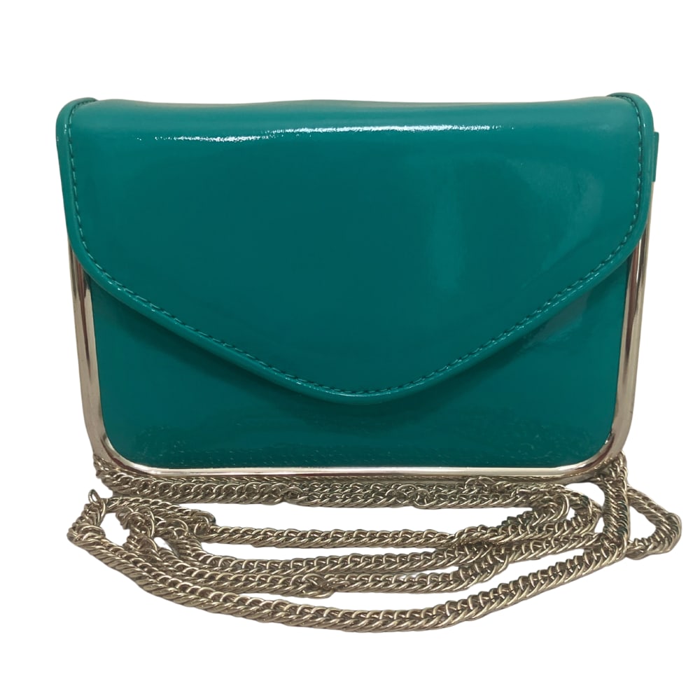 Guess Evening Teal Leather Clutch: Guess Evening Teal Leather Clutch