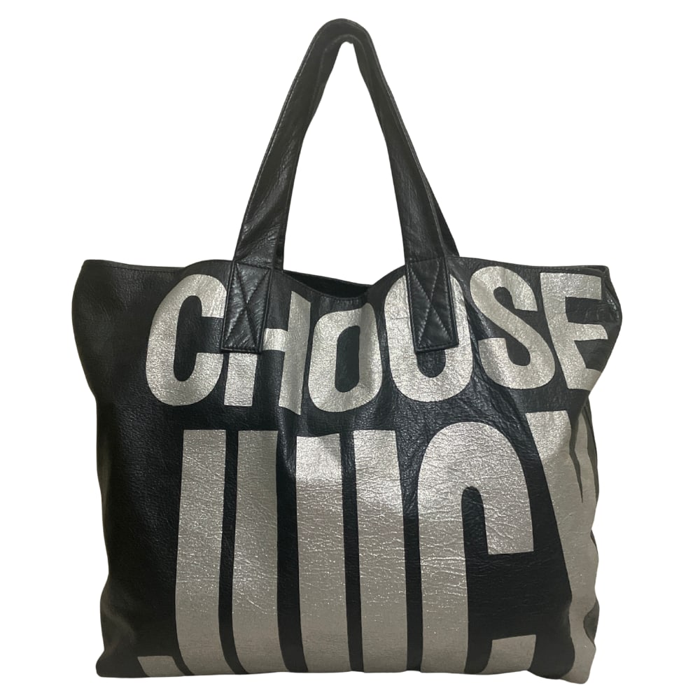 Juicy Couture Choose Juicy Large Black Leather Tote: Juicy Couture Choose Juicy Large Black Leather Tote
