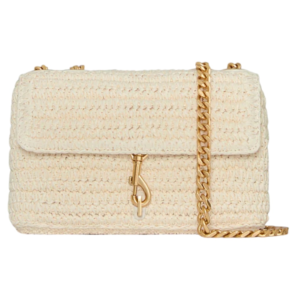 Rebecca Minkoff Edie Medium White Woven Cloth Crossbody Bag (1 of 3)
