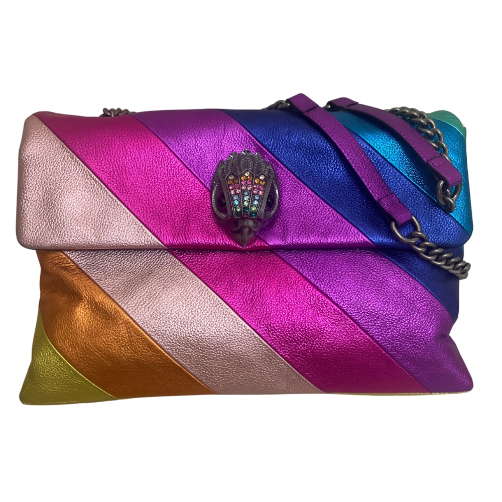Kurt Geiger Rainbow Drench XXL Muliticolor Rainbow Leather Shoulder Bag: Kurt Geiger Rainbow Drench XXL Muliticolor Rainbow Leather Shoulder Bag