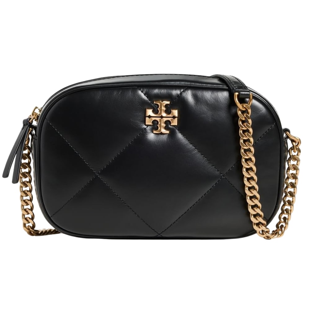 Tory Burch Kira Black Diamond Quilted Leather Shoulder Bag: Tory Burch Kira Black Diamond Quilted Leather Shoulder Bag