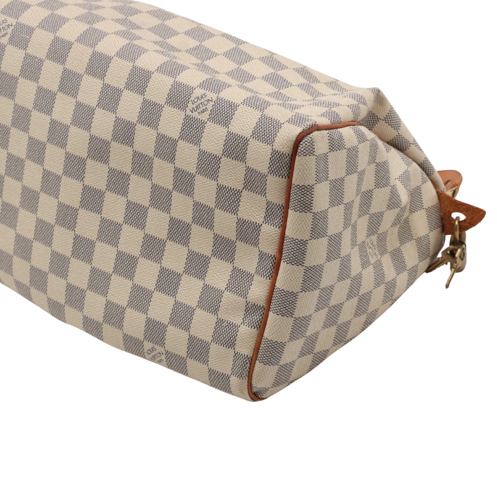 Louis Vuitton Speedy 30 White / Blue Damier Azur Canvas Handbag - 5