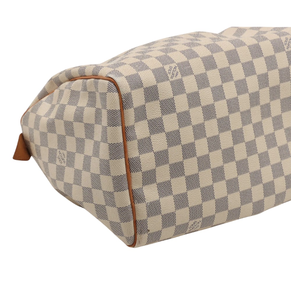 Louis Vuitton Speedy 30 White / Blue Damier Azur Canvas Handbag - 6