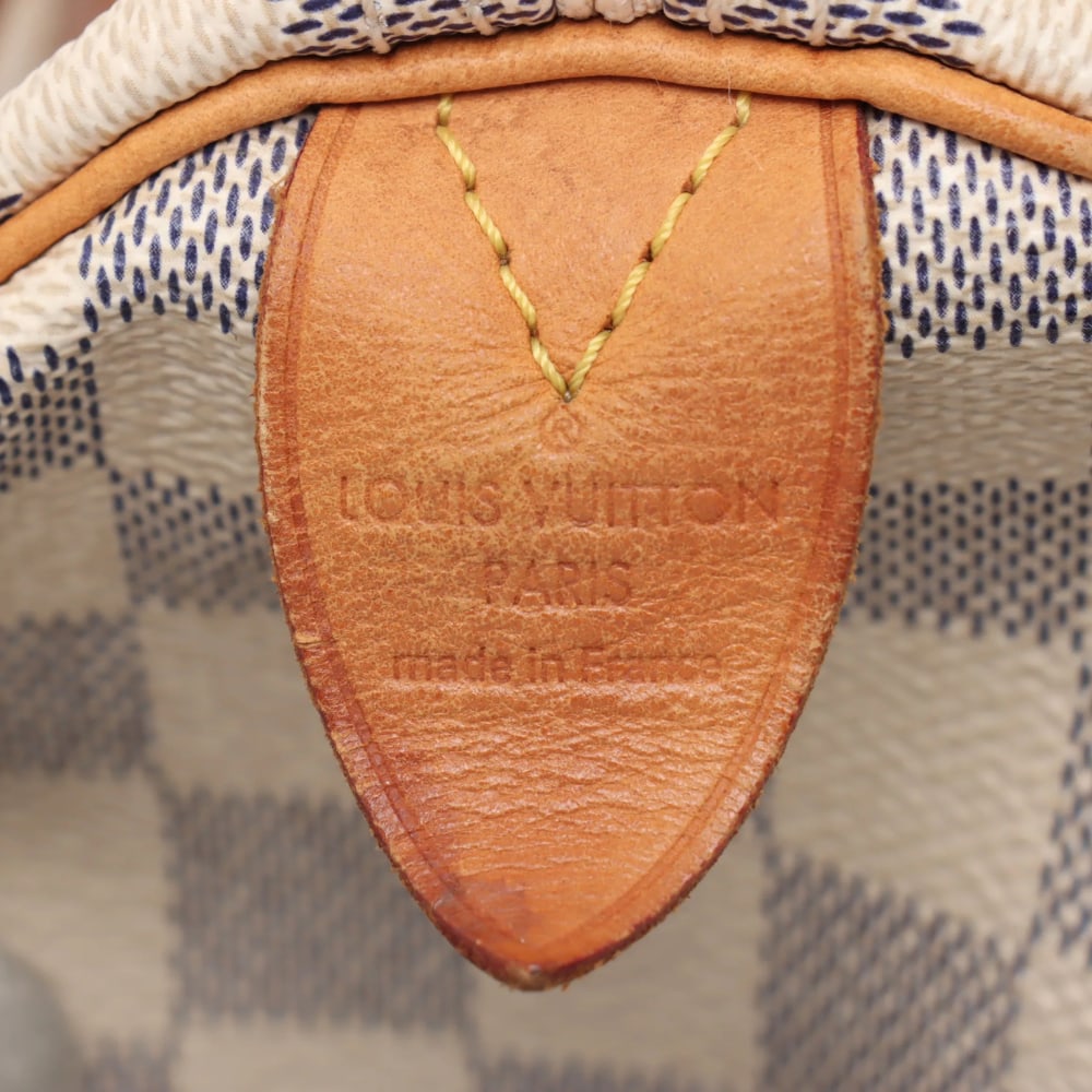 Louis Vuitton Speedy 30 White / Blue Damier Azur Canvas Handbag - 8