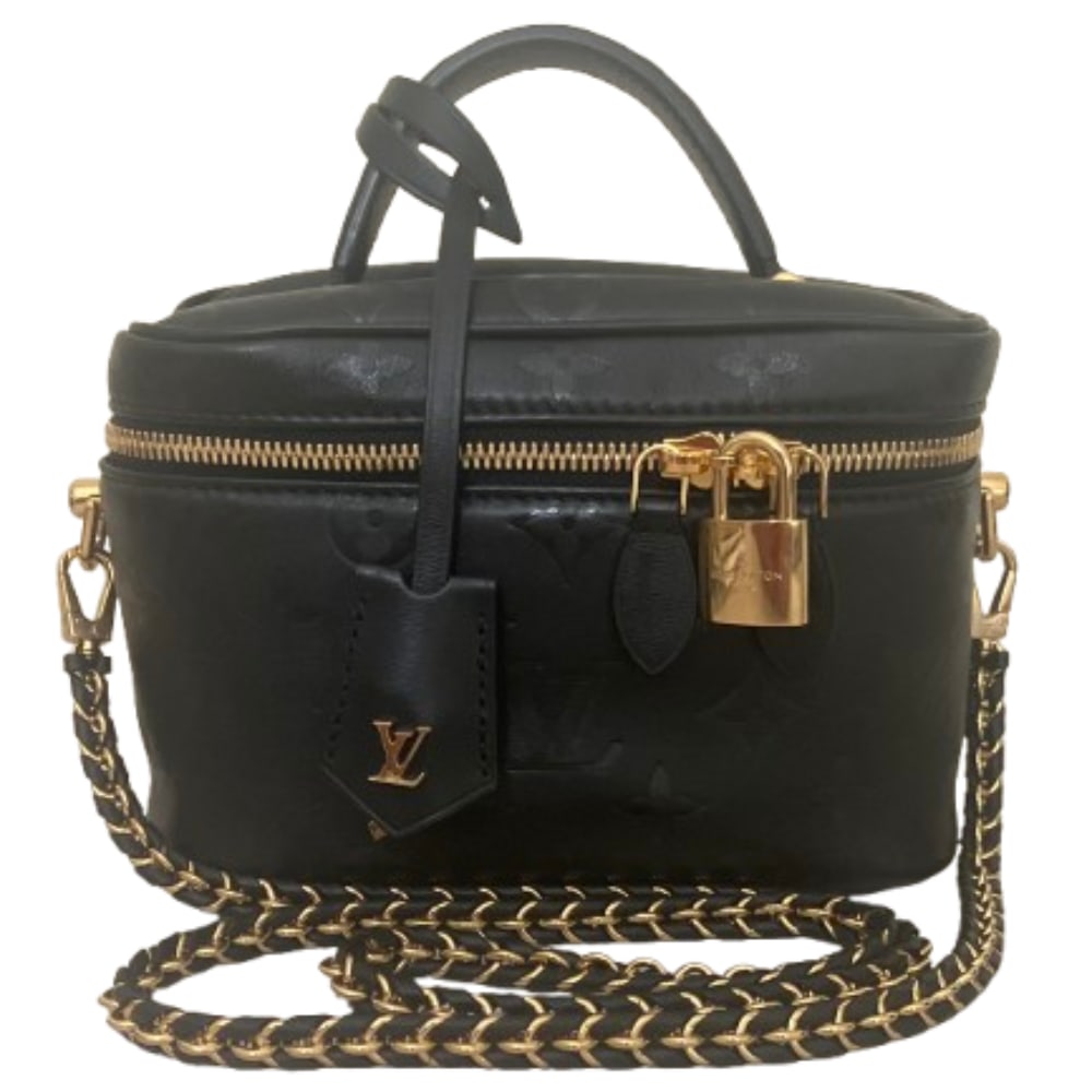 Louis Vuitton Vanity Black Monogram Empreinte Leather Shoulder Bag: Louis Vuitton Vanity Black Monogram Empreinte Leather Shoulder Bag