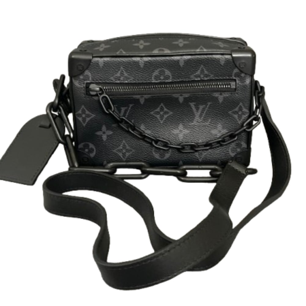 Louis Vuitton Side Trunk Mm Black Monogram Eclipse Leather Shoulder Bag - 9
