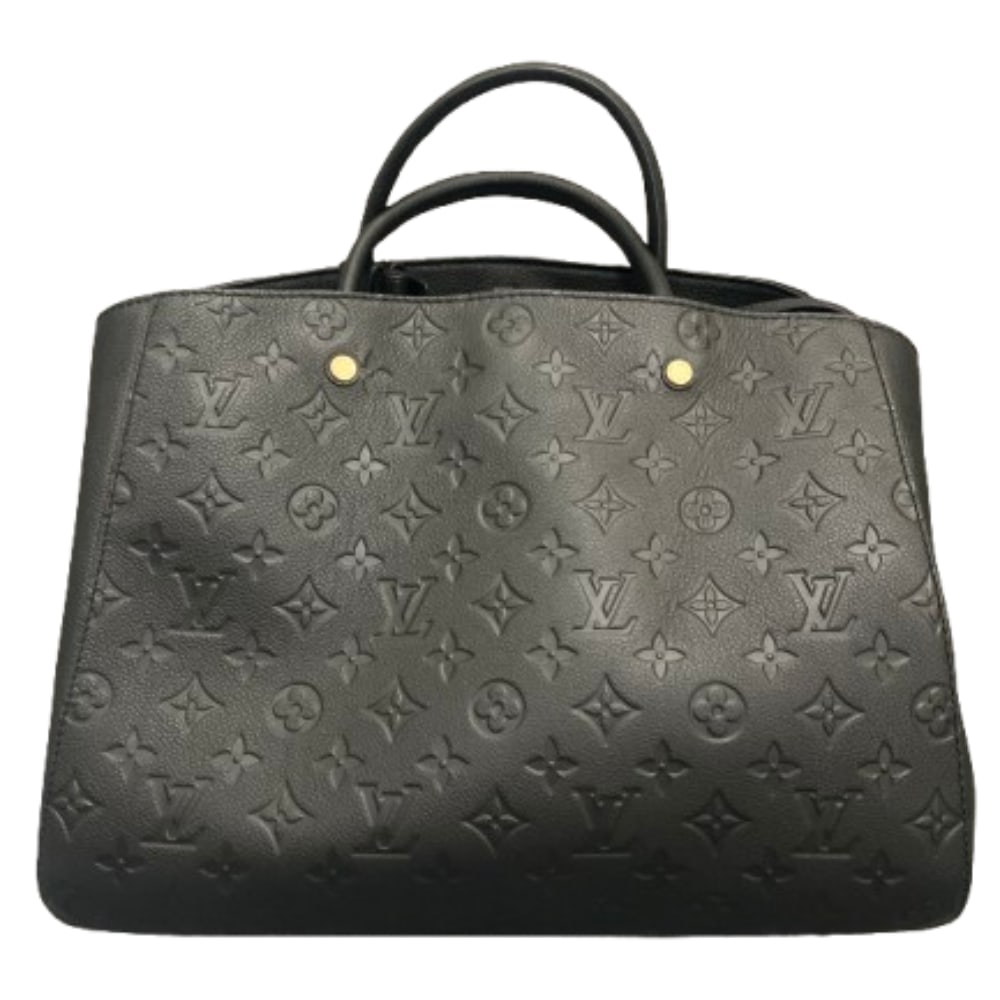 Louis Vuitton Montaigne Mm Black Monogram Empreinte Leather Handbag: Louis Vuitton Montaigne MM Black Monogram Empreinte Leather Handbag