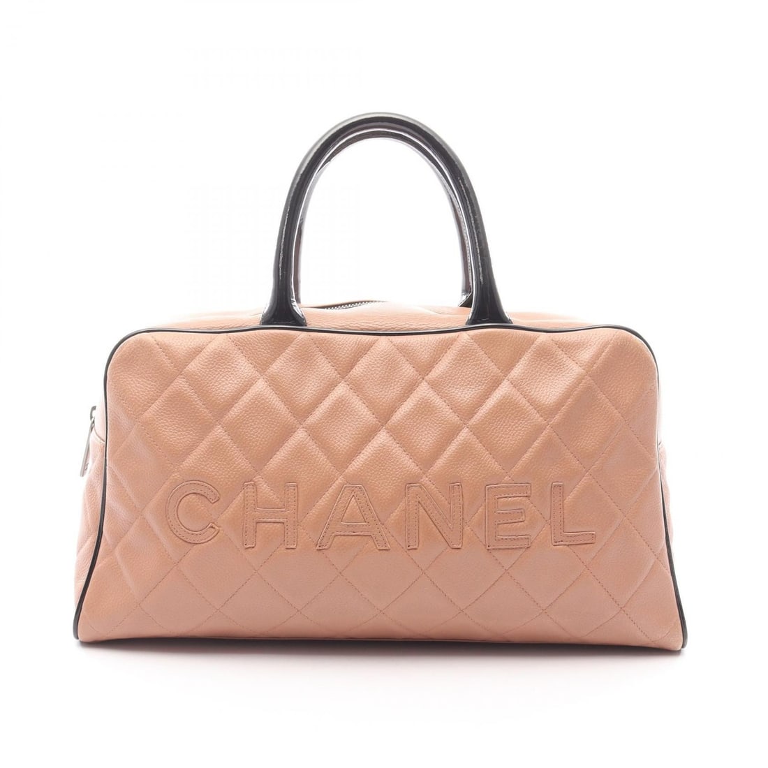 Chanel Pink / Black Large Handbag: Item Name: CHANEL Pink Black Matelasse Handbag leather Patent leather grained calf leather 15685Brand: CHANELModel No.: 15685Size: x W:37cmH:20cm x D:12cm(W:14.6 inch x H:7.9 inch x D:4.7 inch