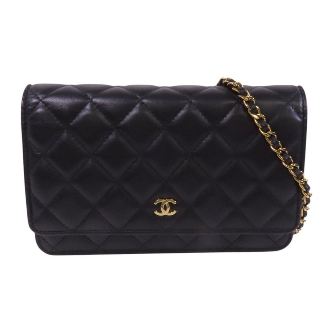 Chanel Black Woc Small Handbag: Item Name: CHANEL Black Black Sheepskin Leather WOC Wallet On Chain Golden Cross Shoulder Back Bag Shoulder Bag Lambskin (sheep leBrand: CHANELModel No.:Size: x W:19cmH:12.5cm x D:4cm(W:7.5 inch x