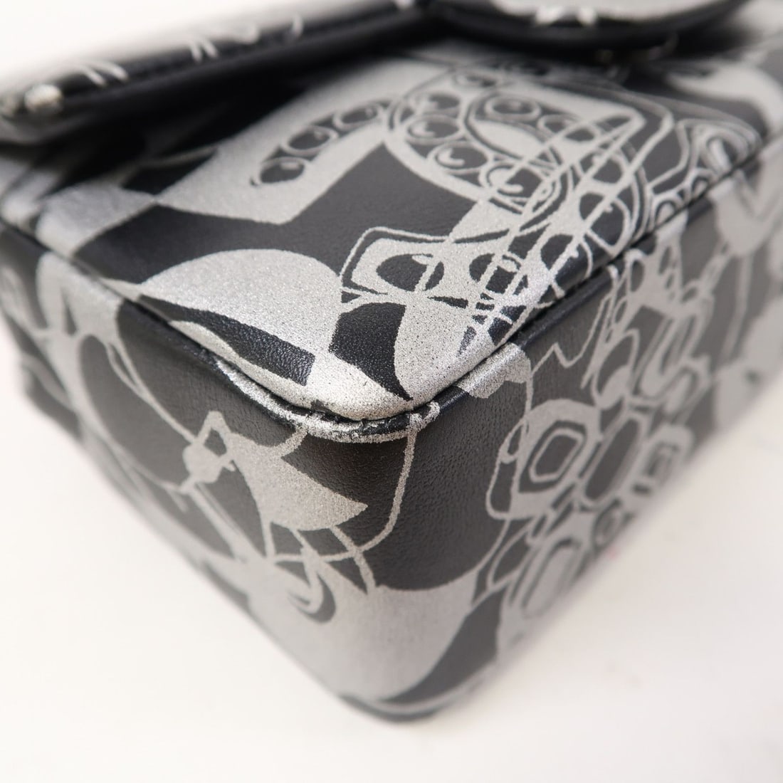 Chanel Black / Silver Mini Rectangular Flap Mini Handbag - 10