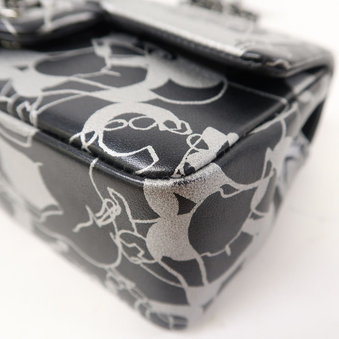 Chanel Black / Silver Mini Rectangular Flap Mini Handbag - 13