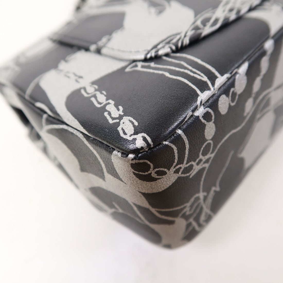 Chanel Black / Silver Mini Rectangular Flap Mini Handbag - 14